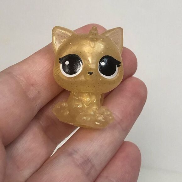 rainbowcorn kitty corn yellow glitter cat 1 1/2 inches toy cat figure - Picture 4 of 6